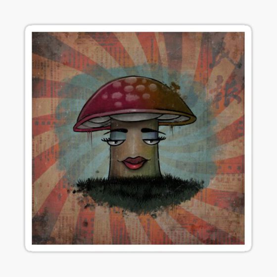 Lady magic mushrooms  Sticker