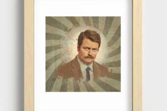 RON SWANSON  Recessed Framed Print