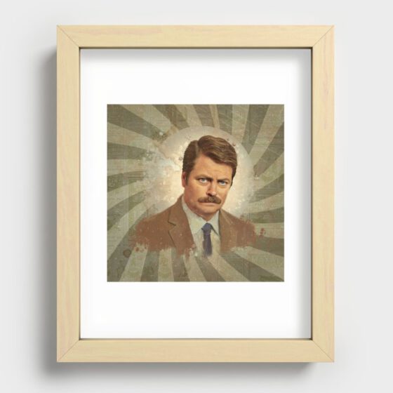 RON SWANSON  Recessed Framed Print