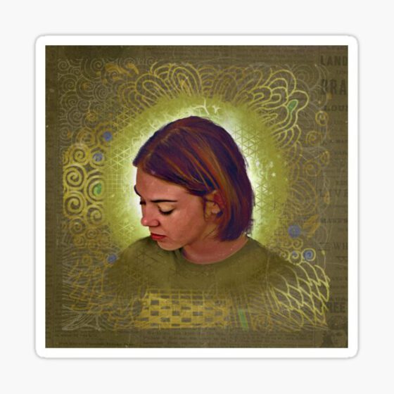 THE LUMINOUS WOMAN IN GOLD Sticker
