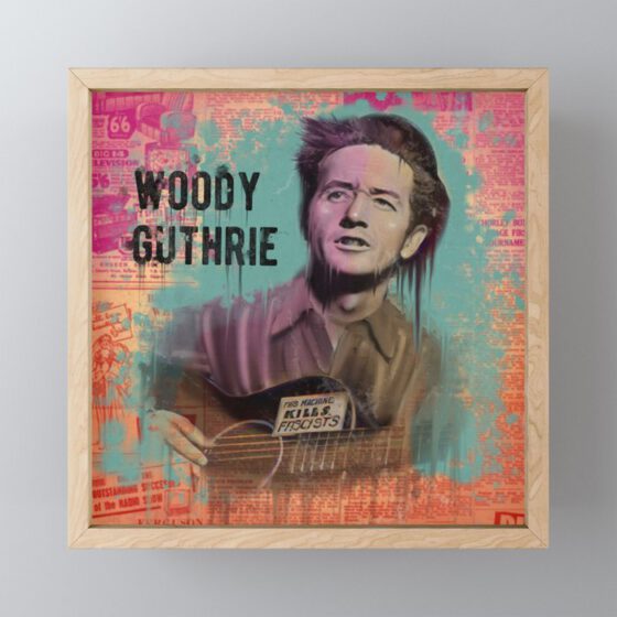 WOODY GUTHRIE  Framed Mini Art Print